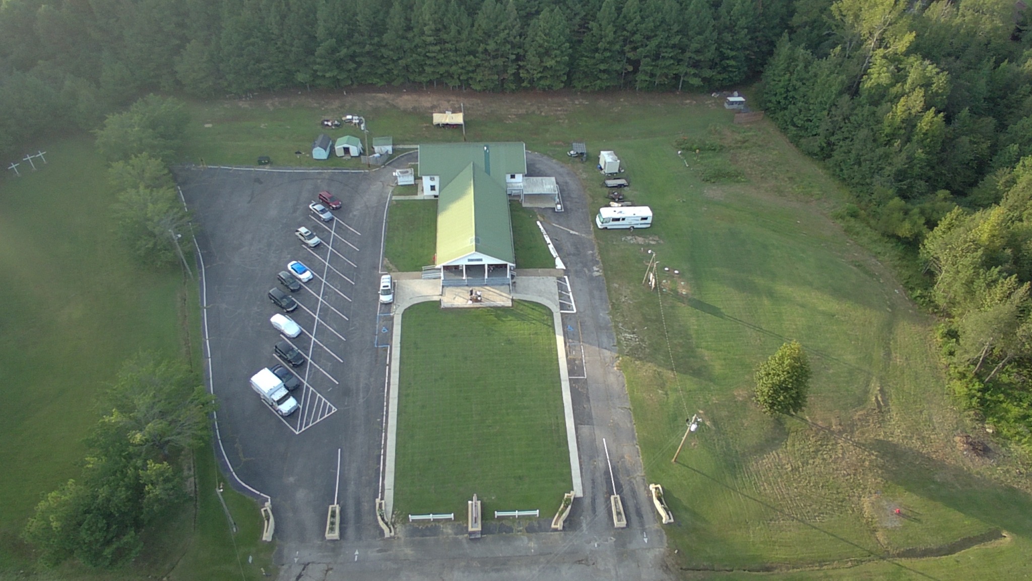 Overhead view of the Bryan Clay House campus in Cullman, Alabama